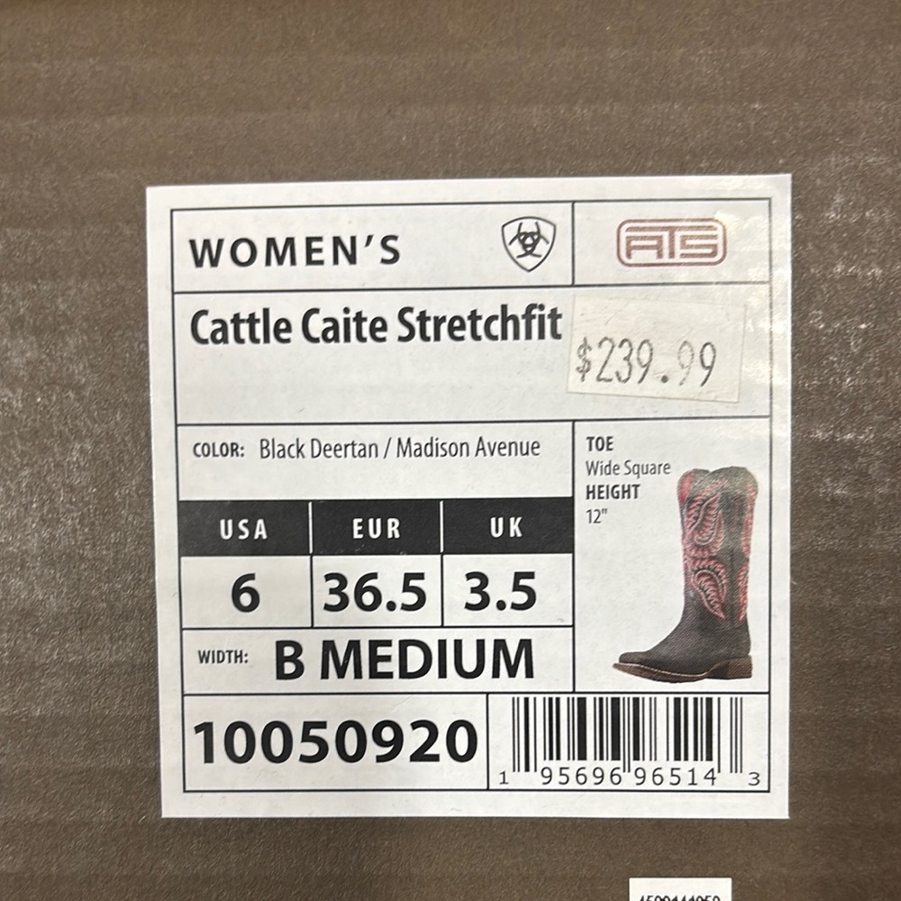 Ariat Black and Pink Heeled Boots with Intricate Design - Picture 2 of 2
